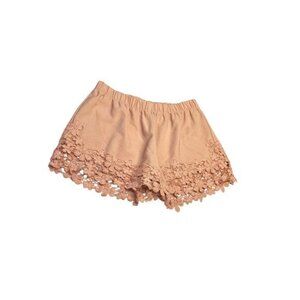 Country Club Chic Blush Pink Crochet Lace Shorts for Women's